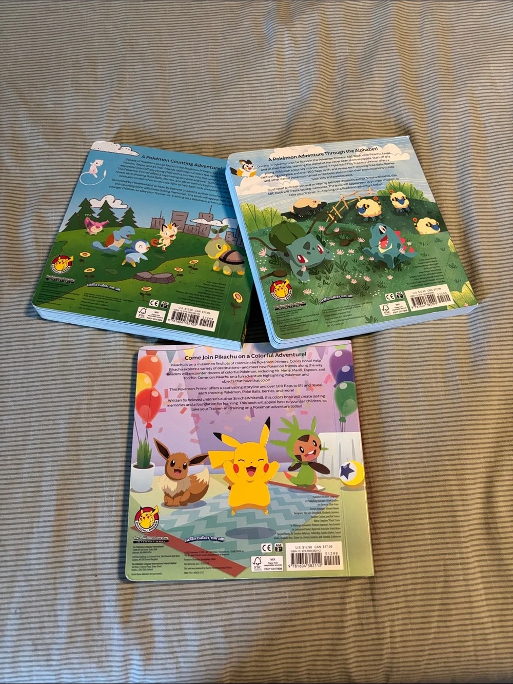 Pokemon Board Books, 123, ABC, Colors